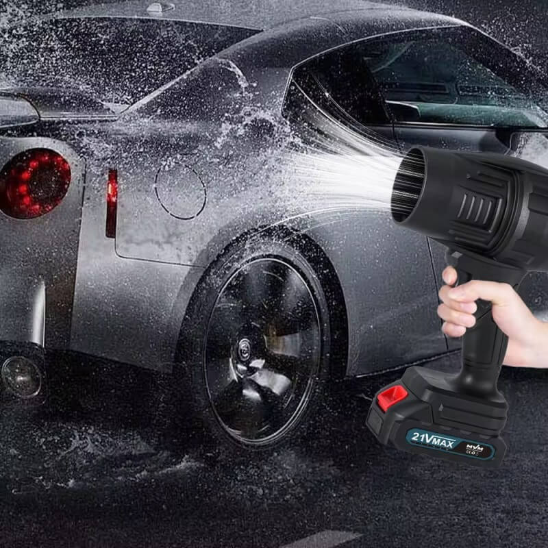 Мощна акумулаторна духалка 1500W – Турбо пистолет за листа, прах, сняг и подсушаване
