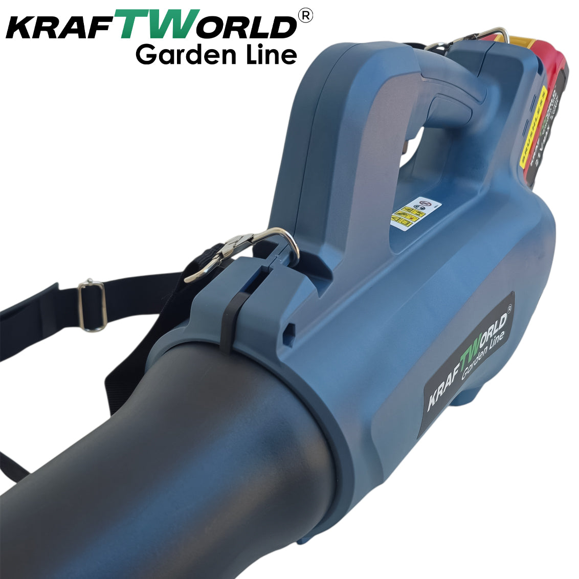 Акумулаторна духалка за листа KraftWorld 21V, 2×4Ah батерии