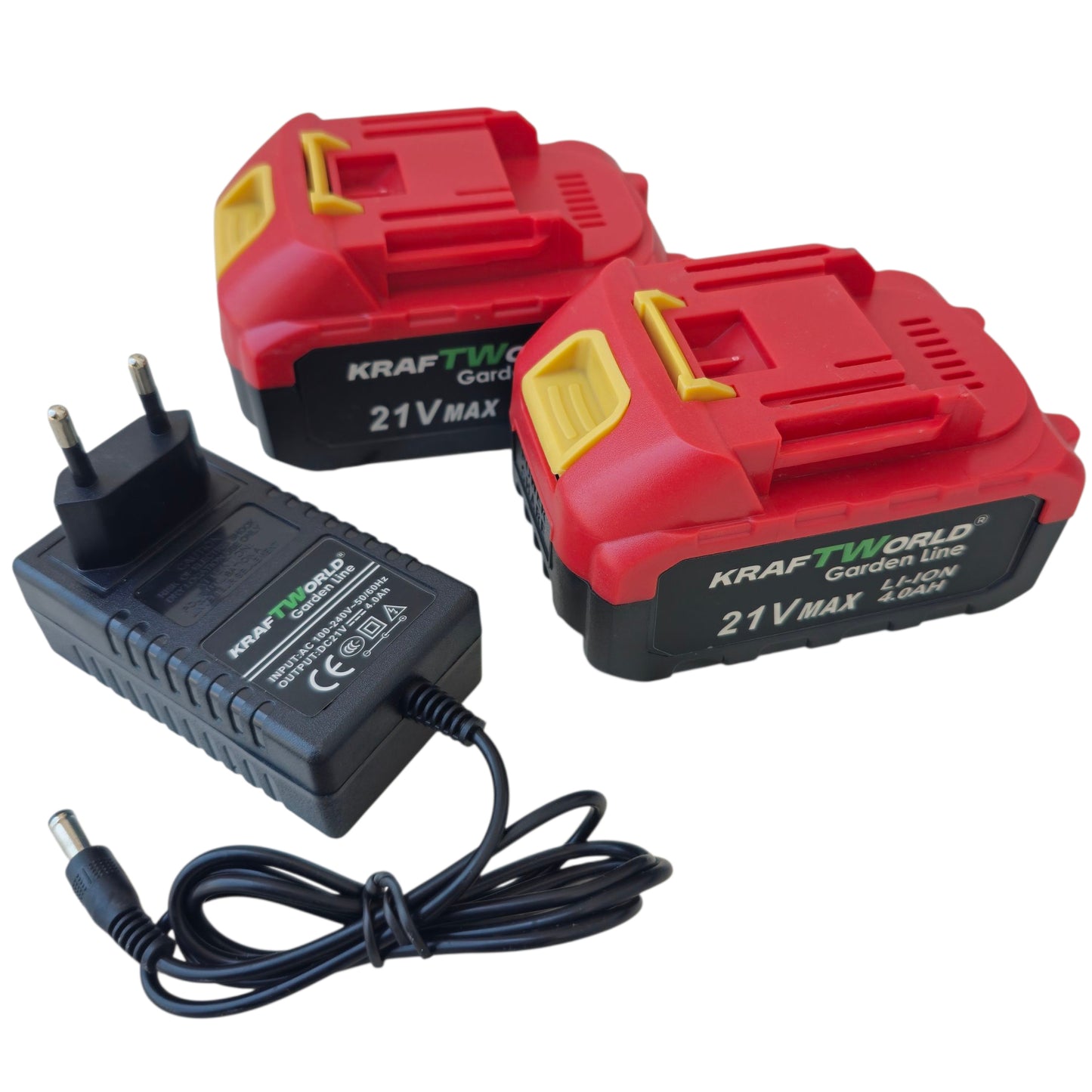 Акумулаторна духалка за листа KraftWorld 21V, 2×4Ah батерии
