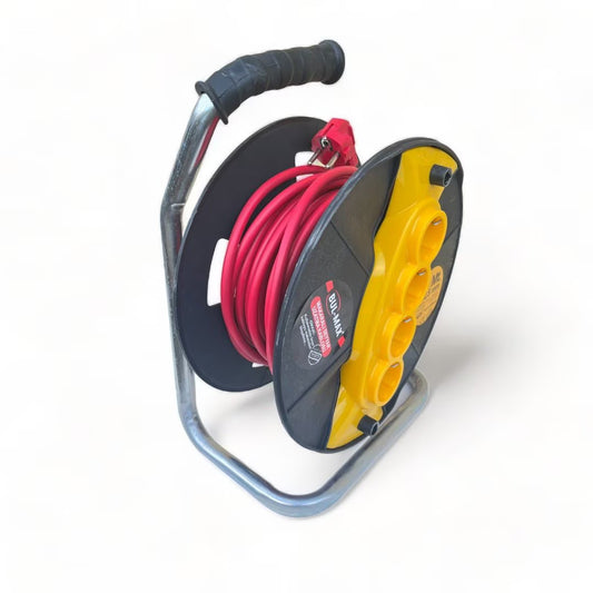 Удължител с макара Bul-Max 30m, 4 гнезда, 3×2,5 mm, транспортна дръжка