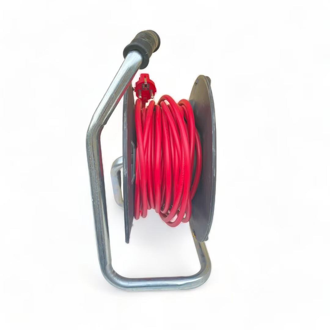 Удължител с макара Bul-Max 40m, 4 гнезда, 3×2,5 mm, транспортна дръжка