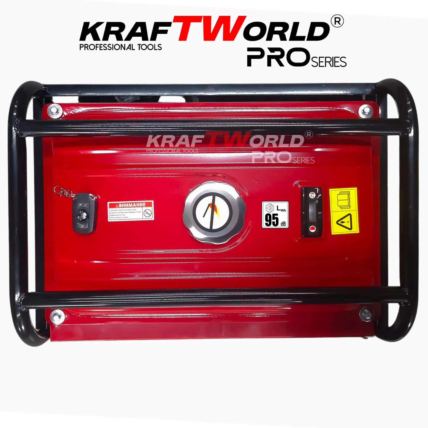 Четиритактов Бензинов генератор 4.5 kW с дистанционно запалване KraftWorld PRO Агрегат за ток с електрически старт и акумулатор