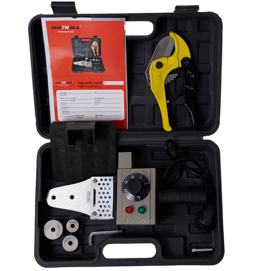 Професионална Лепачка KraftWorld 800W – за Тръби 20-32 мм с Температура до 300°C и Ножица