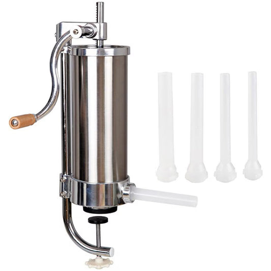 Вертикална Пълначка за Кайма и Наденици – Неръждаема Стомана, 4 кг, 4 Фунии