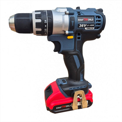 Акумулаторен Ударен Винтоверт KraftWorld с 2 Батерии + 111 Части Инструменти в Куфар