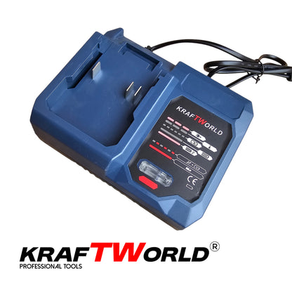 Акумулаторен Ъглошлайф 125мм Kraftworld с 2 Батерии в Куфар