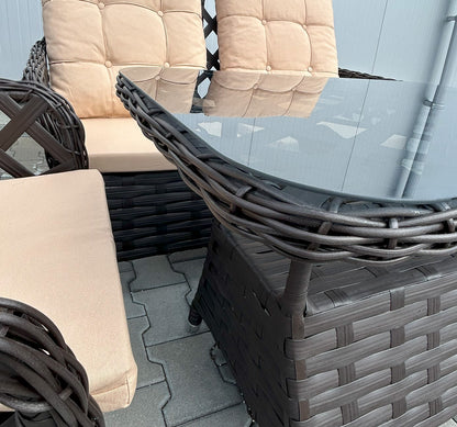 Градински Комплект "Калифорния" - 2 стола , канапе с възглавници и стъклена маса