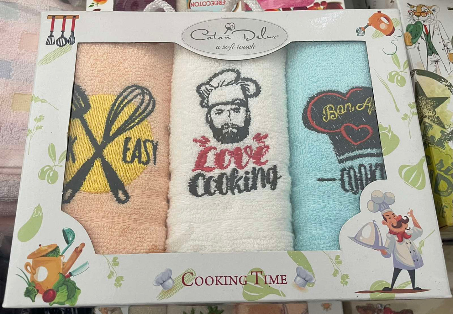 Комплект 3 броя Кухненски кърпи "Време за готвене"