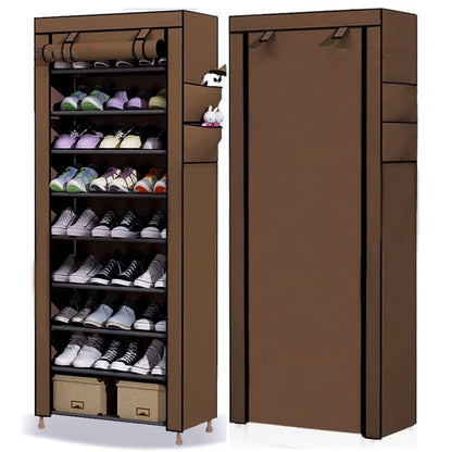 Текстилен шкаф за обувки с 9 рафта – до 27чифта