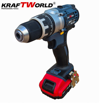 Акумулаторен Ударен Винтоверт KraftWorld с 2 Батерии + 111 Части Инструменти в Куфар