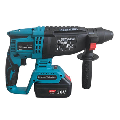 Безчетков акумулаторен перфоратор 36V, SDS-plus, с шило и секач