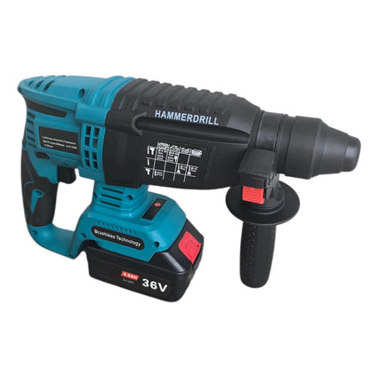 Безчетков акумулаторен перфоратор 36V, SDS-plus, с шило и секач