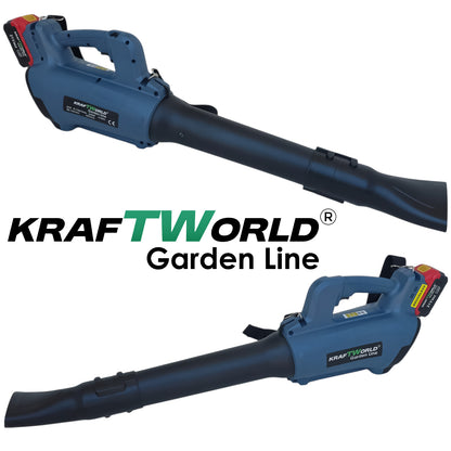 Акумулаторна духалка за листа KraftWorld 21V, 2×4Ah батерии
