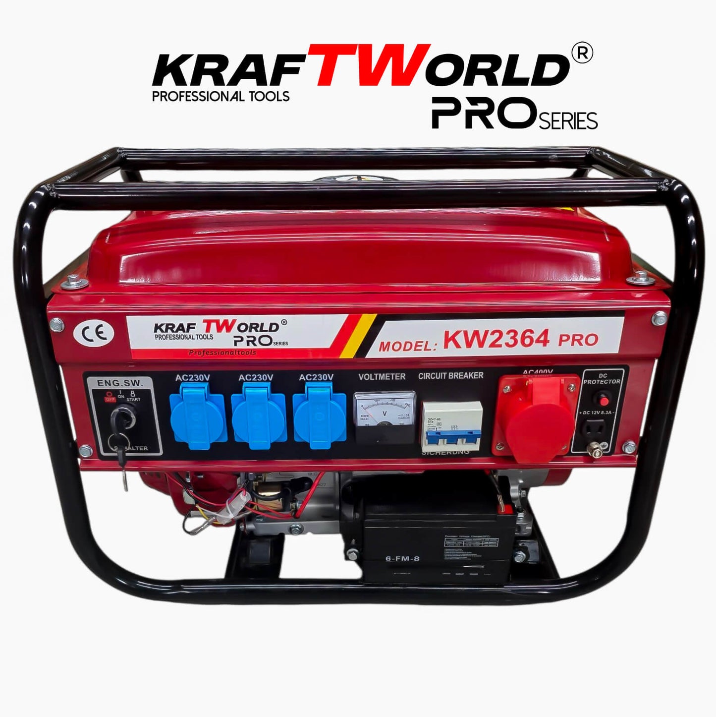 Четиритактов Бензинов генератор KraftWorld PRO 4.5 kW Агрегат за ток с електрически старт и акумулатор