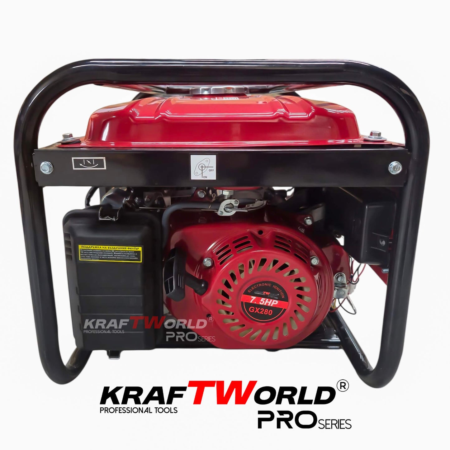 Четиритактов Бензинов генератор KraftWorld PRO 4.5 kW Агрегат за ток с електрически старт и акумулатор