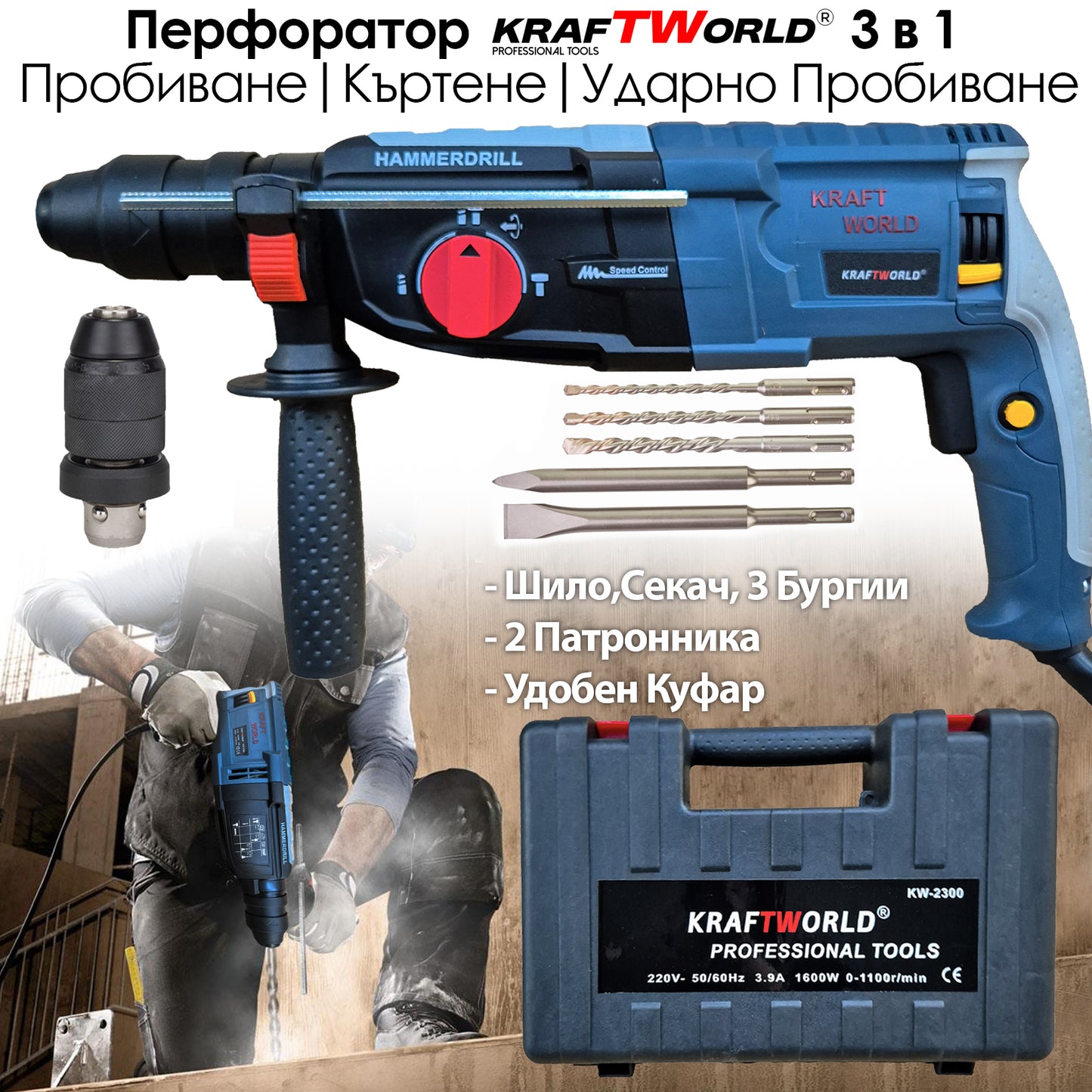 Перфоратор – Пробиване, Ударно Пробиване и Къртене