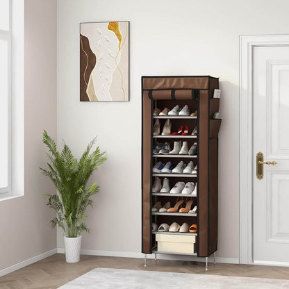 Текстилен шкаф за обувки с 9 рафта – до 27чифта