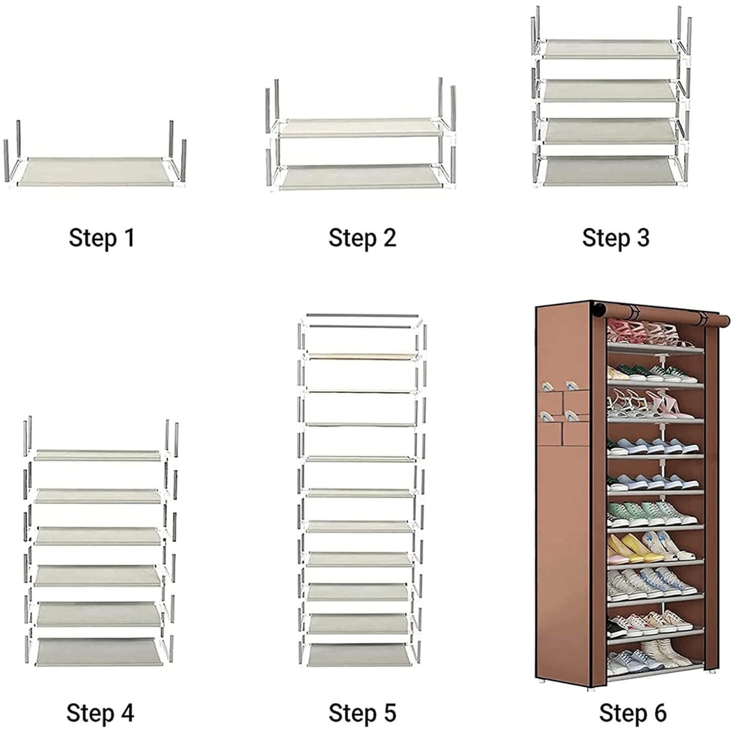 Текстилен шкаф за обувки с 9 рафта – до 27чифта