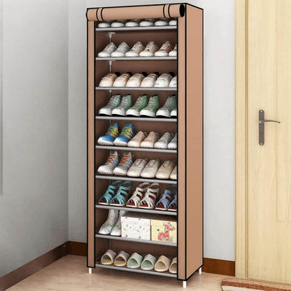 Текстилен шкаф за обувки с 9 рафта – до 27чифта