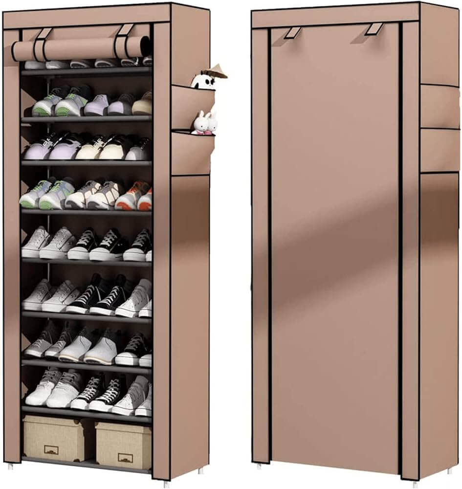 Текстилен шкаф за обувки с 9 рафта – до 27чифта