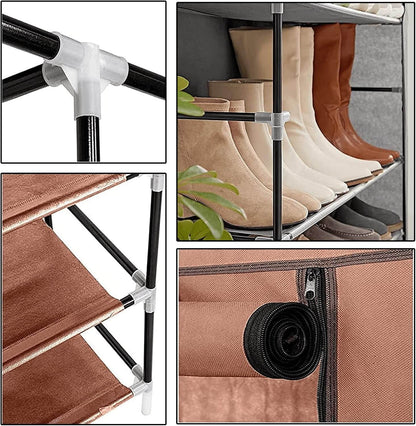 Текстилен шкаф за обувки с 9 рафта – до 27чифта