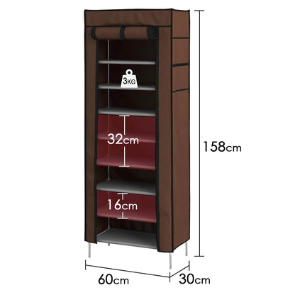 Текстилен шкаф за обувки с 9 рафта – до 27чифта
