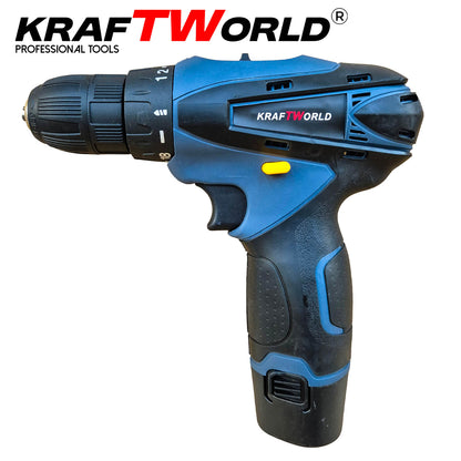 Мощен Акумулаторен Винтоверт KraftWorld с Удължение и Вложки